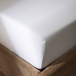 Cearceaf de pat cu elastic Pelly, Homla, 160x200 cm, bumbac, alb imagine