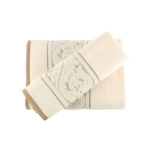 Set 2 prosoape de baie, 100% bumbac, Hobby, Sultan Cream imagine