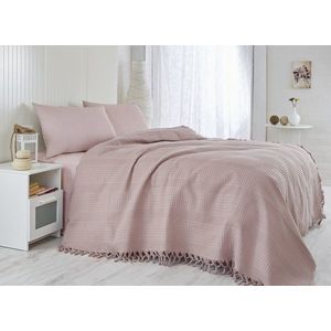 Cuvertura de pat dubla, Saheser, 119 - Lilac, 220x240 cm, 100% bumbac, 340 gr/m², lila imagine