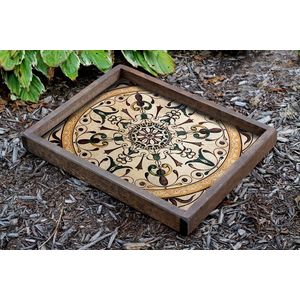 Tava pentru servire, TEP017, 40x50x6 cm, Lemn, Multicolor imagine