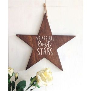 Decoratiune de perete, All Stars, 35x35x2 cm, Maro imagine