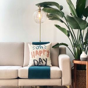 Husa de perna, Happy, 43x43 cm, Menta / Pudra / Roz / Gri imagine