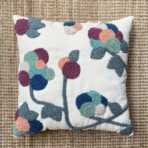 Husa de perna, Plummy Dahlia, 43x43 cm, Violet / Verde Migdale / Roz / Bleumarin / Mentă imagine