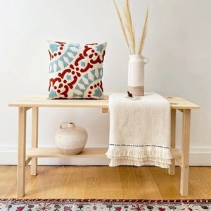 Husa de perna, Tulum Punch Pillow Cover, 43x43 cm, Roșu / Albastru deschis imagine