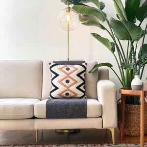 Husa de perna, Vermont, 43x43 cm, Albastru închis / Antracit / Roz pudrat imagine