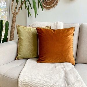 Set fete de perna, Oliveco Pillow Set Cover, Cupru / Verde / Măslin imagine