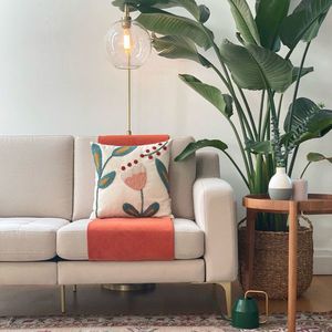 Perna, Lilly, 43x43 cm, Roz / Roșu / Verde Azur imagine