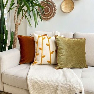 Set fete de perna, Strawwell Pillow Set Cover, Muștar / Măsline / Cupru imagine