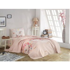 Set cuvertura de pat pentru o persoana Unicornlar, EnLora Home, 3 piese, bumbac, multicolor imagine