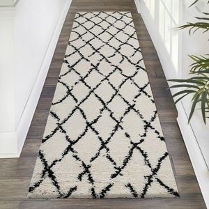 Covor, G0276M, 80x300 cm, Crem/Negru imagine