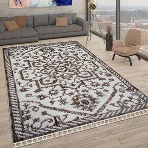 Covor, G3956, 80x300 cm, Crem / Maro / Gri imagine