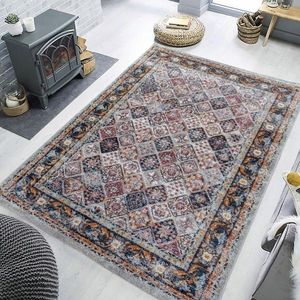 Covor, FE252, 120x180 cm, Crem / Albastru imagine