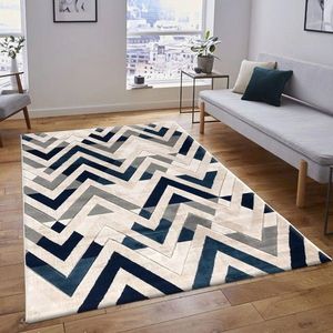 Covor, H776, 120x180 cm, Albastru / Crem / Bej imagine