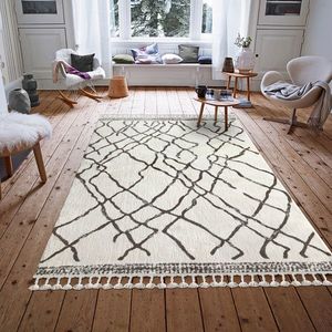 Covor, 1458A, 120x180 cm, Alb/Maro deschis imagine