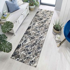 Covor, 404, 80x300 cm, Gri/Albastru imagine