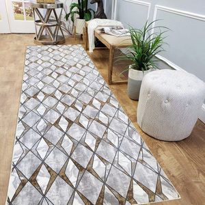 Covor, 1094, 80x250 cm, Gri / Auriu imagine