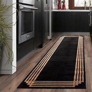 Covor, G6732, 80x150 cm, Antracit / Aur imagine