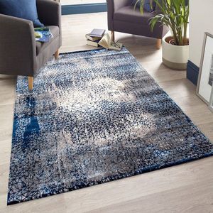 Covor, HE630, 80x150 cm, Crem / Albastru imagine