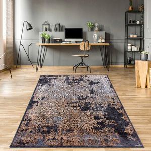 Covor, E1837, 120x170 cm, Antracit / Aur imagine