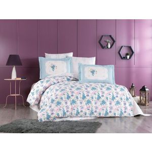 Lenjerie de pat pentru o persoana, 3 piese, 160x220 cm, 100% bumbac poplin, Hobby, Perla, roz imagine