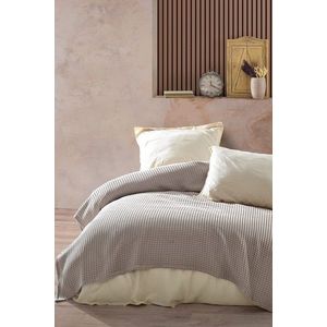Cuvertura Double Pique, 220x250 cm, 100% bumbac, Havuzlu, Viaden, bej imagine