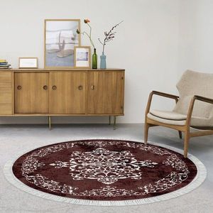 Covor, Aln400616Br18, 180x180 cm, Roșu Claret / Crem imagine