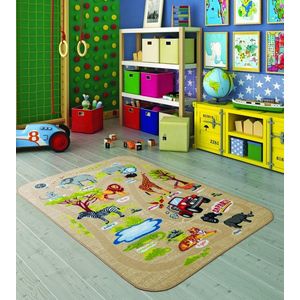 Covor, Safari, 133x190 cm, Bej / Verde / Gri / Alb / Maro imagine