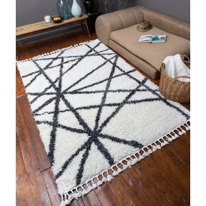 Covor, 2991A, 80x150 cm, Alb / Antracit imagine