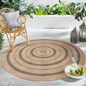 Covor, 08863A, 120x120 cm, Negru / Crem imagine