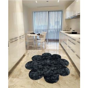 Covor, Daisy Plush Pattern, 120x120 cm, Gri inchis imagine