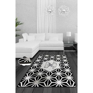 Covor, Black Glow, 120x180 cm, Poliester, Negru / Ecru imagine