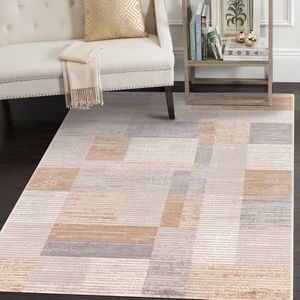 Covor, Motto 4478, 80x150 cm, Gri / Bej / Maro imagine