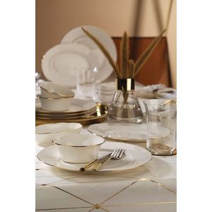 Serviciu de masa breakfast 16 piese INBNKL16KH20, Kutahya Porselen, ceramica, alb/auriu imagine