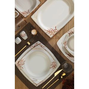 Serviciu de masa 62 piese BNMR62YT430122622, Kutahya Porselen, portelan, alb/bronz imagine