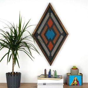 Decoratiune de perete, ART033, Dimensiune: 59 x 35 x 3 cm, Multicolor imagine