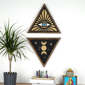 Decoratiune de perete, ART020, 35 x 30 x 3 cm, 2 piese, Multicolor imagine