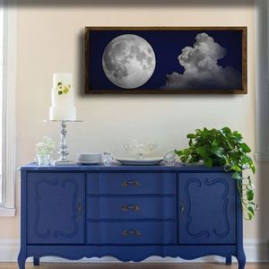 Tablou decorativ, BUL004, Imprimat UV, Albastru / Alb / Nuc imagine