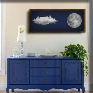 Tablou decorativ, BUL010, Imprimat UV, Albastru / Alb / Nuc imagine