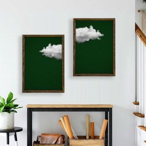 Tablou decorativ, BUL002, Imprimat UV, Verde / Alb / Nuc imagine