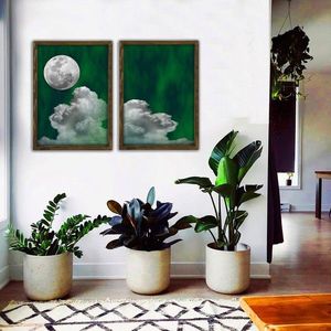 Tablou decorativ, BUL007, Imprimat UV, Verde / Alb / Nuc imagine