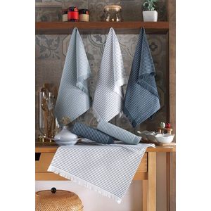 Set prosoape de bucatarie, L'essentiel Maison, Bella, Albastru imagine