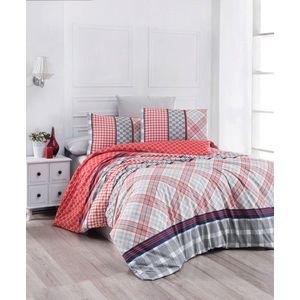 Lenjerie de pat pentru o persoana, L'essentiel Maison, Life, Red / Grey / Dark Blue imagine