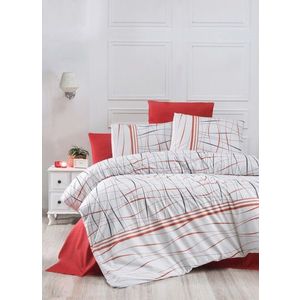 Lenjerie de pat pentru o persoana, L'essentiel Maison, Sportive, Alb / Roșu / Albastru închis imagine