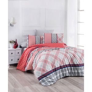 Lenjerie de pat pentru o persoana Single XL (DE), L'essentiel Maison, Life, Red / Grey / Dark Blue imagine