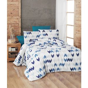 Lenjerie de pat pentru o persoana Single XL (DE), L'essentiel Maison, Still, White / Dark Blue / Blue imagine
