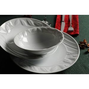 Serviciu de masa, Hermia, 387GRP1242, Farfurie: 25 cm (6 bucăți), Alb imagine