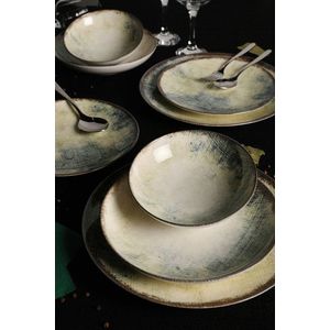 Serviciu de masa, Hermia, 387GRP1108, Farfurie: 20 × 20 × 4 cm (6 bucăți), Multicolor imagine