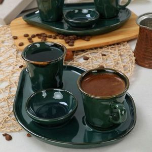 Set cesti de cafea, Hermia, 275KRM1489, Antibacterian, Verde imagine