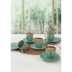 Set cesti de cafea, Hermia, 275KRM1651, Antibacterian, Verde imagine