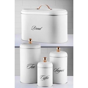 Set recipiente depozitare, Hermia, 196RWE5718, Cutie de ceai: 13 x 13 x 26 cm, Alb imagine